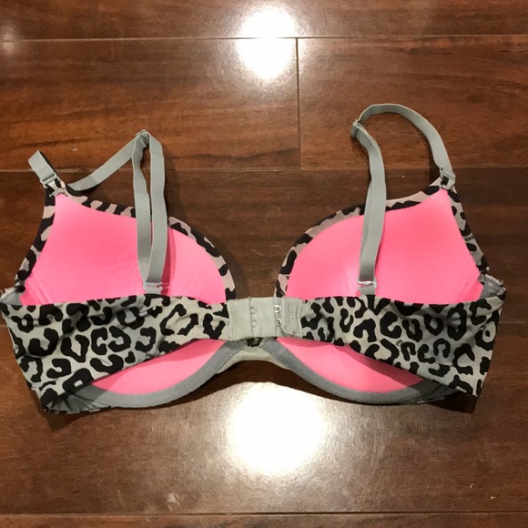 Two 34C VS bras - leopard push up, blue demi - Picture 2 of 6